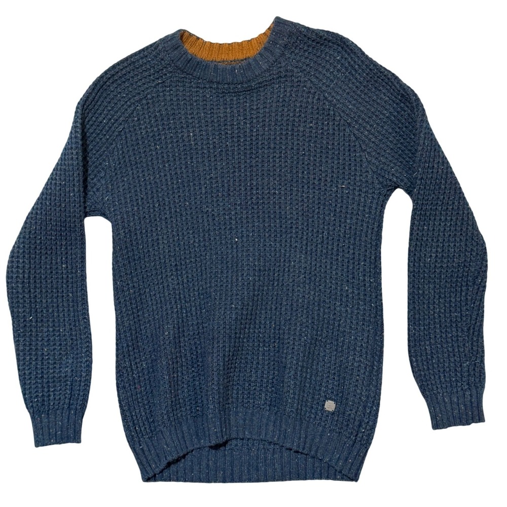 Zara Sweater Kids 13-14 Navy Blue Marl Knit Crewneck Raglan Pullover Minimalist